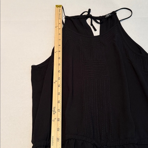 LOFT Black Halter Eyelet Neck with Tie Waist Romper Size M - Picture 6 of 15